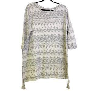 Soft Surroundings Tunic Top Women’s Gray Clocking Out Tassel Size Medium